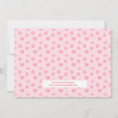 Princess Pink Girl Geburtstagsparty Einladung (Rückseite)