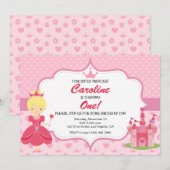 Princess Pink Girl Geburtstagsparty Einladung (Vorne/Hinten)