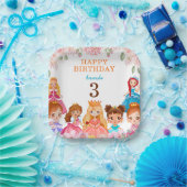 Princess Pink Girls Geburtstag 3. Party Papierplat Pappteller (Party)