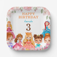 Princess Pink Girls Geburtstag 3. Party Papierplat