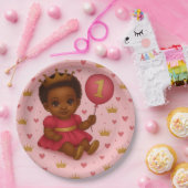 Princess Pink & Gold Baby Girl Birthday Pappteller (Party)