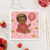 Princess Pink & Gold Baby Girl Birthday Serviette (Beispiel)