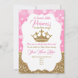 Princess Pink Gold Baby Shower Einladung, Royal Einladung