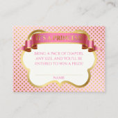 Princess Pink Gold Crown Dots Diaper Raffel Begleitkarte (Vorderseite)