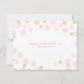 Princess Pink & Gold Glitzer Vielen Dank Dankeskarte (Rückseite)