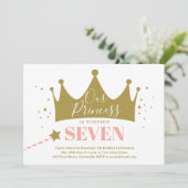 Princess Pink Kindergeburtstag Party Einladung (Stehend Vorderseite)