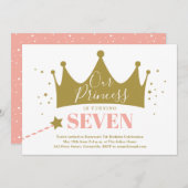 Princess Pink Kindergeburtstag Party Einladung (Vorne/Hinten)