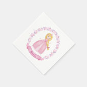 Princess Pink Niedlich Personalisiert Serviette (Ecke)