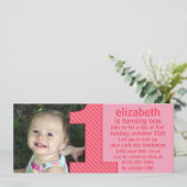 Princess Pink One is Fun Foto First Birthday Part Einladung (Stehend Vorderseite)