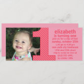 Princess Pink One is Fun Foto First Birthday Part Einladung (Vorne/Hinten)