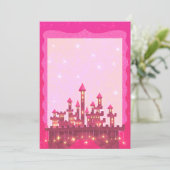Princess Pink Party Einladung Burg (Stehend Vorderseite)