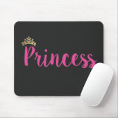 Princess Pink Script Schriftart Crown Mousepad (Mit Mouse)