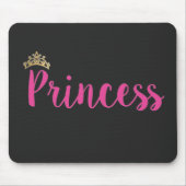 Princess Pink Script Schriftart Crown Mousepad (Vorne)