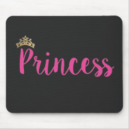 Princess Pink Script Schriftart Crown Mousepad