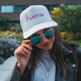 Princess Pink Script Schriftart Crown Truckerkappe