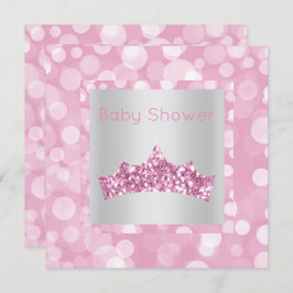 Princess Pink Silver Blase Babydusche Einladung