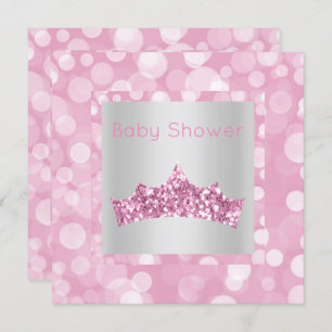 Princess Pink Silver Blase Babydusche Einladung