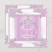 Princess Pink White Baby Shower Einladung (Vorne/Hinten)