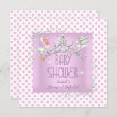 Princess Pink White Baby Shower Einladung (Vorne/Hinten)