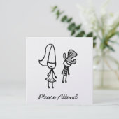 Princess & Pirate Doodle Einladung (Stehend Vorderseite)