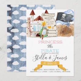 Princess & Pirate Joint Birthday Party Einladung
