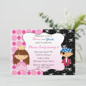 Princess Pirate Kindergeburtstag Party Einladungen (Stehend Vorderseite)