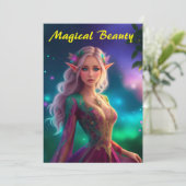 Princess pixie Fee farbenfrohe magenta Glühen hübs Dankeskarte (Stehend Vorderseite)