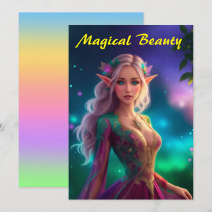 Princess pixie Fee farbenfrohe magenta Glühen hübs Dankeskarte