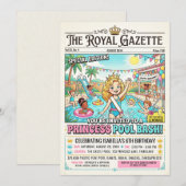Princess Pool EDITORIAL Party Einladung (Vorne/Hinten)