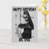 Princess Portraits "Ms Diva" Happy Birthday Card Karte (Gelbe Blume)