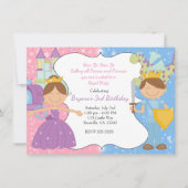 Princess & Prince Burg Königliche Party Einladung (Vorderseite)