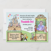 Princess & Prince Fairytale Burg Foto Geburtstag Einladung (Vorderseite)