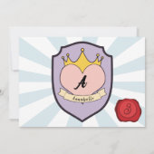 Princess & Prince Fairytale Burg Foto Geburtstag Einladung (Rückseite)