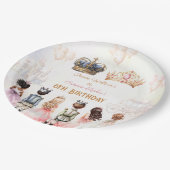 Princess Prince Twins Royal Crown Geburtstag Pappteller (Schrägansicht)