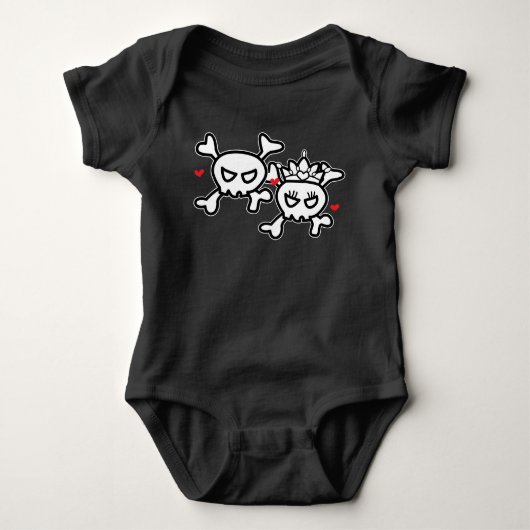 Princess & Princess Skull & Cross Bones Baby Strampler (Vorderseite)