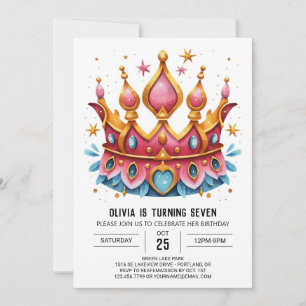 Princess Printable Birthday Crown Einladung