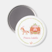 Princess Pumpkin Carriage Floral Wreath Magnet (Vorderseite/Rückseite)