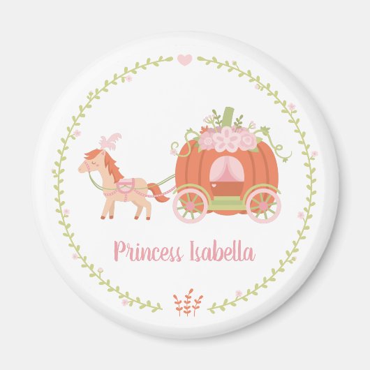 Princess Pumpkin Carriage Floral Wreath Magnet (Vorne)