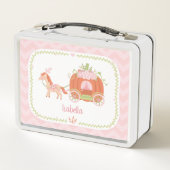 Princess Pumpkin Carriage Girl Personalisiert Metall Brotdose (Rückseite)