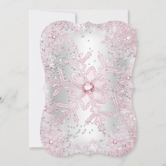 Princess Quinceanera 15. Blush Pink Silver Party Einladung (Rückseite)