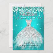 Princess Quinceanera 15. Geburtstag Aquamarin Blue Einladung (Vorderseite)
