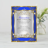 Princess Quinceanera 15. Geburtstag Royal Blue 2 Einladung (Stehend Vorderseite)