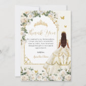 Princess Quinceañera Champagne Ivory Rose Dress Dankeskarte (Vorderseite)