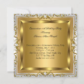 Princess Quinceanera Elite Elegantes Gold High Hee Einladung (Rückseite)