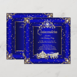 Princess Quinceanera Elite Royal Blue Einladung