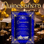 Princess Quinceanera Elite Royal Blue Einladung
