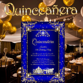 Princess Quinceanera Elite Royal Blue Einladung