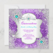 Princess Quinceanera Lila Aquamarines Winterwunder Einladung (Vorderseite)