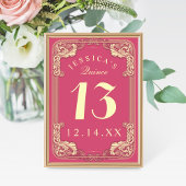 Princess Quinceanera Pink Tischnummer