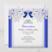 Princess Quinceanera Royal Blue 15. Geburtstag 2 Einladung (Vorderseite)